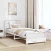 vidaXL Bed Frame with Headboard White 100 x 200 cm Engineered Wood