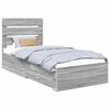 vidaXL Bed Frame with Drawer Grey Sonoma 90 x 190 cm Engineered Wood