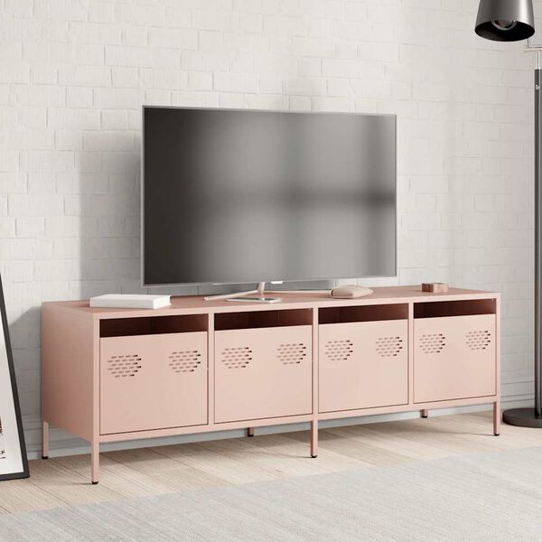 vidaXL TV Cabinet Pink 135x39x43.5 cm Cold-rolled Steel