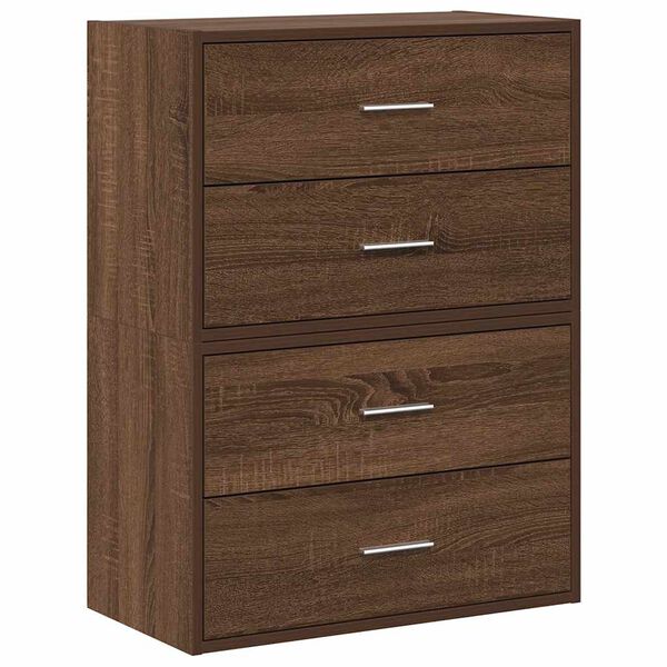 vidaXL Cabinets with 2 Drawers 2 pcs Brown Oak 60x31x40 cm Engineered Wood