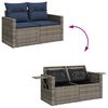 vidaXL 9 Piece Garden Sofa Set with Cushions Grey Poly Rattan Acacia