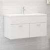 vidaXL Sink Cabinet with Built-in Basin White Engineered Wood