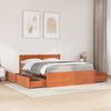 vidaXL Bed with Drawers and Mattress Wax Brown 160x200 cm Solid Wood Pine