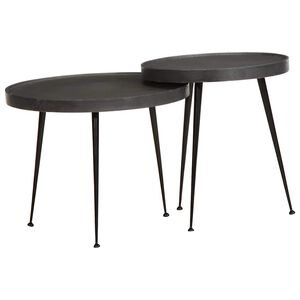 vidaXL Coffee Table&nbsp;2 pcs Black Engineered Wood