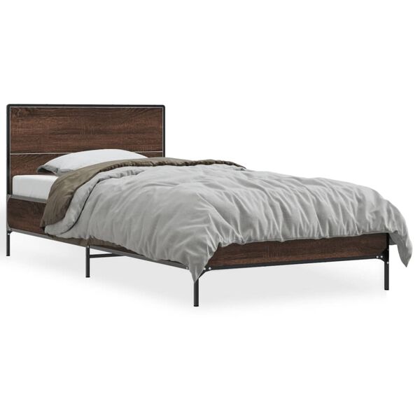 vidaXL Bed Frame without Mattress Brown Oak 90x200 cm