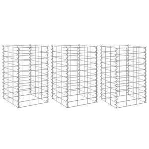 vidaXL Gabion Raised Beds 3 pcs 30x30x50 cm Iron