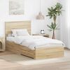 vidaXL Bed Frame with Headboard Sonoma Oak 90 x 190 cm Engineered Wood