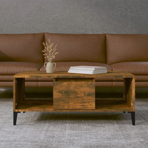 vidaXL Coffee Table Smoked Oak 90x50x36.5 cm Engineered Wood