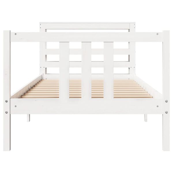 vidaXL Bed Frame with Headboard without Mattress White 90x200 cm