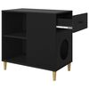 vidaXL Cat House Black 72 x 42.5 x 70 cm Engineered Wood