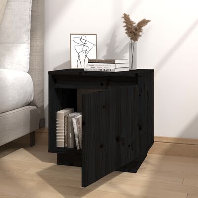 vidaXL Bedside Cabinets 2 pcs Black 40x30x40 cm Solid Wood Pine