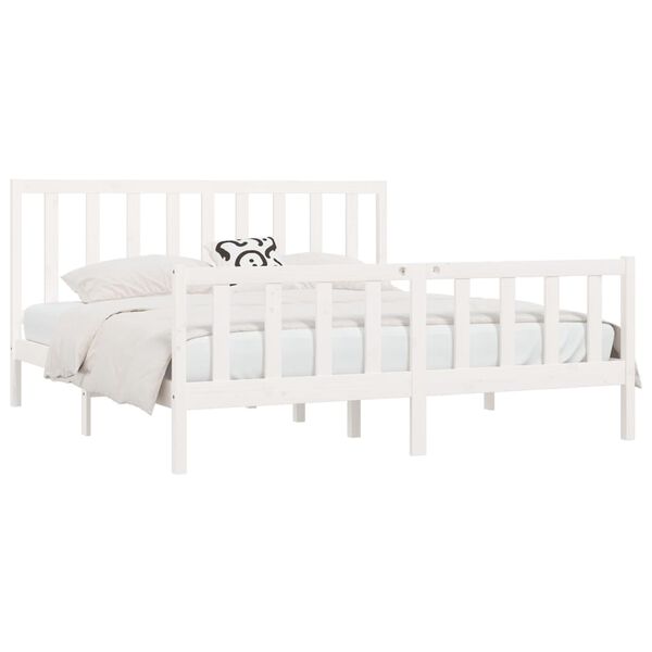 vidaXL Bed Frame without Mattress White 200x200 cm Solid Wood