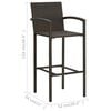 vidaXL Bar Stools 4 pcs Brown Poly Rattan