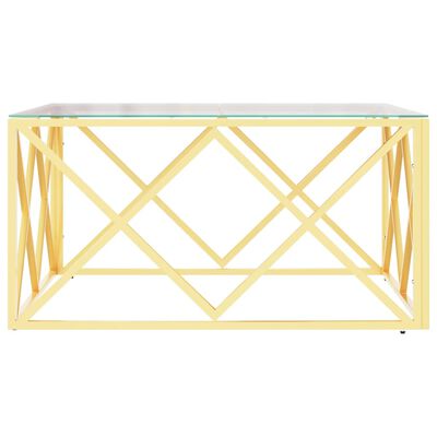 vidaXL Coffee Table 80x80x40 cm Stainless Steel and Glass
