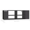 vidaXL Wall-Mounted TV Cabinet High Gloss Grey 102x35x35 cm Engineered Wood