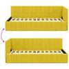 vidaXL Corner Bed Frame with Headboard Yellow 100 cm x 200 cm Velvet