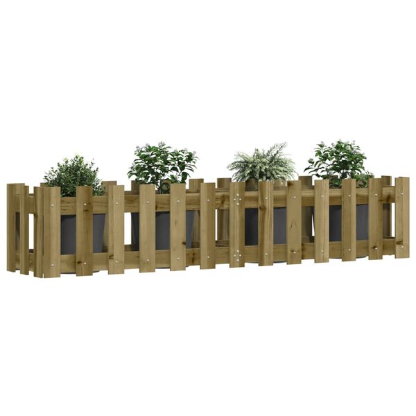 vidaXL Garden Raised Bed with Fence Design 150x30x30 cm Impregnated Wood Pine