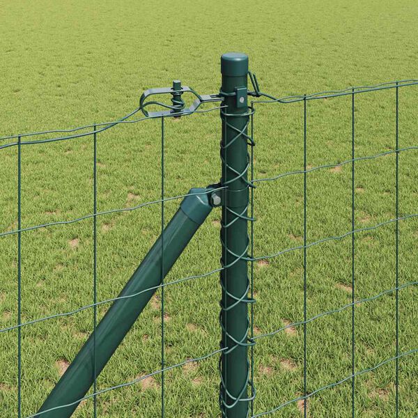 vidaXL Fence with Posts Green 1.2 x 25 m Steel