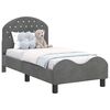 vidaXL Toddler Bed Frame with Headboard Dark Grey 70 x 140 cm Velvet