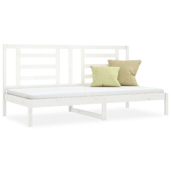 vidaXL Day Bed without Mattress White 90x200 cm Solid Wood Pine