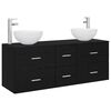 vidaXL Bathroom Cabinet Set 3 pcs Black Oak 49.5 x 41 x 64.5 cm