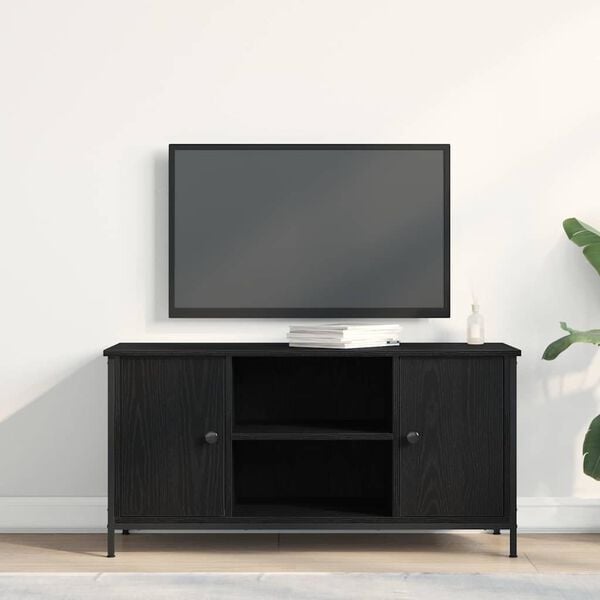 vidaXL TV Cabinet Black oak 100 x 40 x 50 cm Engineered wood