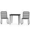 vidaXL 3 Piece Garden Dining Set Black