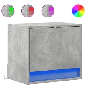vidaXL Wall-mounted Bedside Cabinets with LED Lights 2 pcs Concrete Oak