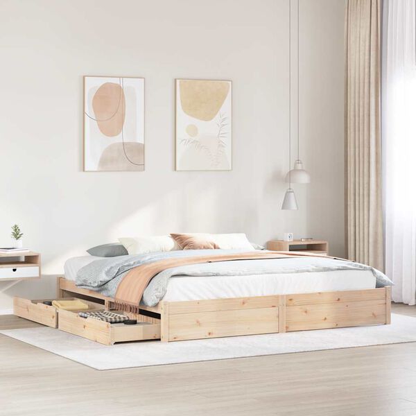 vidaXL Bed Frame without Mattress 200x200 cm Solid Wood Pine
