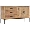 vidaXL Sideboard 140x35x75 cm Solid Mango Wood