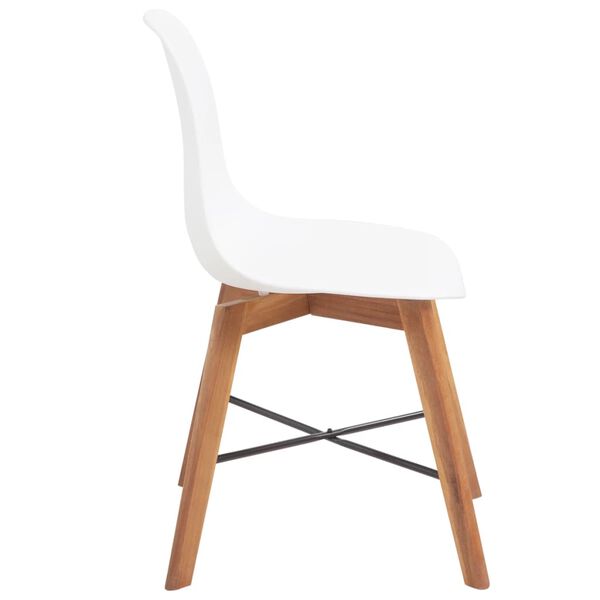 vidaXL Dining Chairs 2 pcs White Plastic