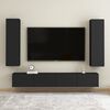 vidaXL 4 Piece TV Cabinet Set Black Engineered Wood