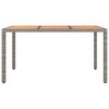 vidaXL Garden Table with Wooden Top Grey Poly Rattan&Solid Wood Acacia
