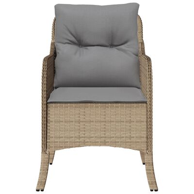vidaXL Garden Chairs with Cushions 2 pcs Mix Beige Poly Rattan