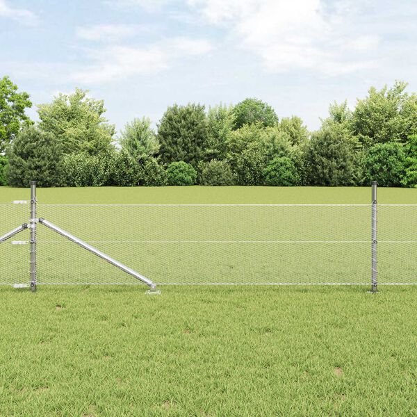 vidaXL Fence Post Silver 50 x 0.5 m (13 mm mesh) Steel