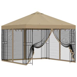 vidaXL Garden Gazebo with Sidewalls 3 x 3 m Beige Polyester and Steel