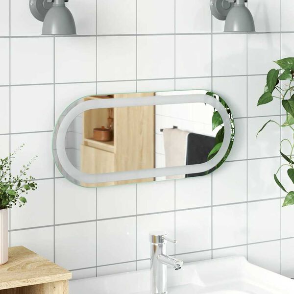 vidaXL LED Bathroom Mirror 60x25 cm Oval