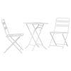 vidaXL Garden Bistro Set Folding 3 pcs White Steel