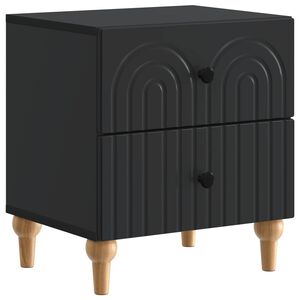 vidaXL Bedside Cabinet Black 43 x 34.5 x 48 cm Engineered Wood