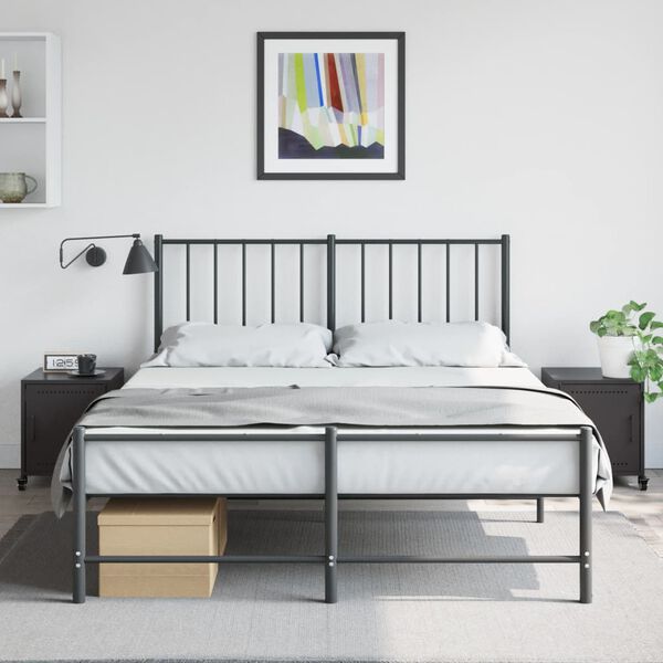 vidaXL Bedside Cabinets 2 pcs Black 36x39x43.5 cm Steel