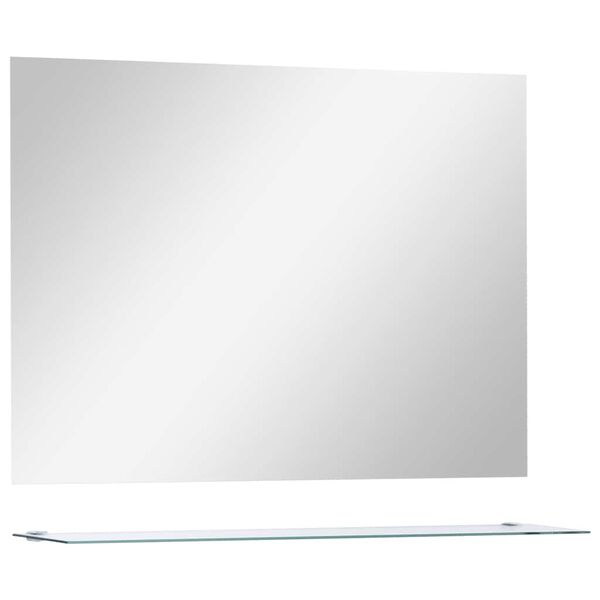 vidaXL Wall Mirror with Shelf 80x60 cm Tempered Glass