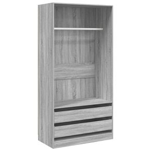 vidaXL Wardrobe Grey Sonoma 100x50x200 cm Engineered Wood