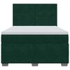 vidaXL Box Spring Bed with Mattress Dark Green 140x190 cm Velvet