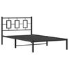 vidaXL Metal Bed Frame without Mattress with Headboard Black 107x203cm