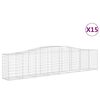vidaXL Arched Gabion Baskets 15 pcs 400x50x80/100 cm Galvanised Iron