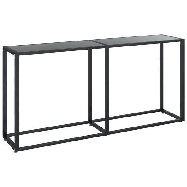 vidaXL Console Table Black 160x35x75.5cm Tempered Glass