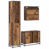 vidaXL Bathroom Furniture Set with Door 3 pcs Old Wood Engineered Wood