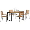 vidaXL Garden Dining Set 5 pcs Grey and Brown Poly Rattan
