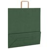 vidaXL Paper Bags 50 pcs with Handles Green 45x17x48 cm