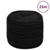 vidaXL Work Rope Black 6 mm 25 m Polyester